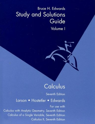 Stock image for Study and Solutions Guide Volume 1 Calculus for sale by Ergodebooks