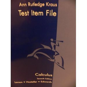 Stock image for Calculus Tif 7ed by Ann Rutledge Kraus (2002) Paperback for sale by Allied Book Company Inc.