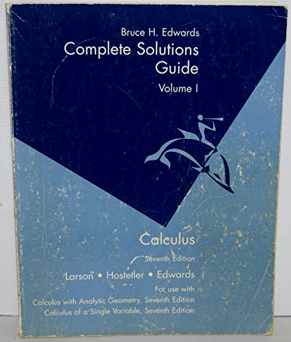 Imagen de archivo de Calculus of a Single Variable: Complete Solutions Guide - Volume 1 a la venta por LibraryMercantile