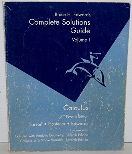 9780618149315: Calculus of a Single Variable: Complete Solutions Guide - Volume 1