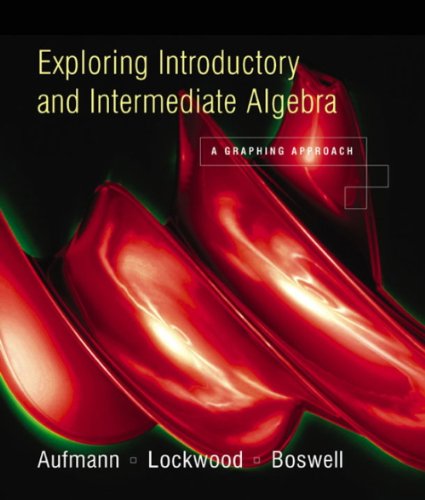 Imagen de archivo de Student Solutions Manual for Aufmann/Lockwood/Boswell's Exploring Introductory and Intermediate Algebra: A Graphing Approach a la venta por A Squared Books (Don Dewhirst)