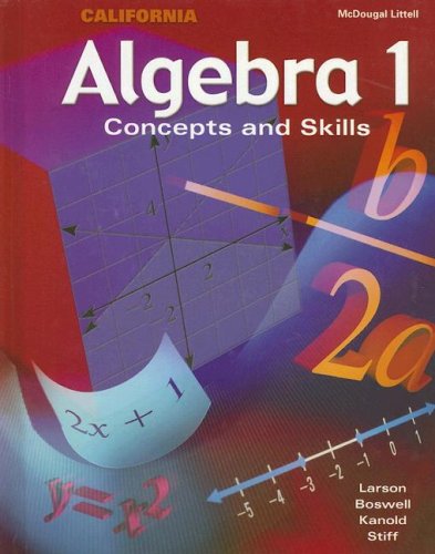 Beispielbild fr McDougal Concepts Skills Algebra 1 California: Student Edition Algebra 1 2002 zum Verkauf von KuleliBooks