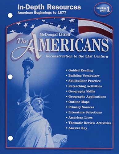 Beispielbild fr In-depth Resources, Unit 1 (The Americans Reconstruction to the 21st Century, Review) zum Verkauf von SecondSale