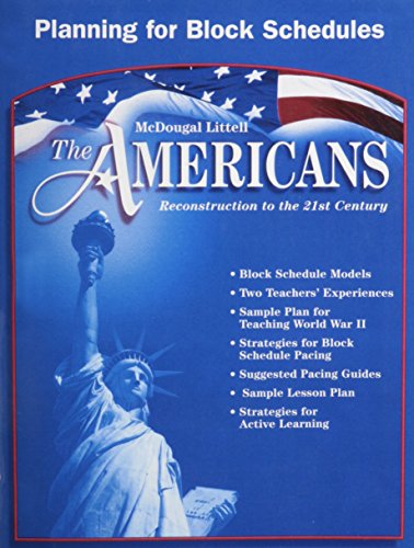 9780618176144: The Americans Reconstruction to the 21st Century Planning for Block Schedules Grades 9-12