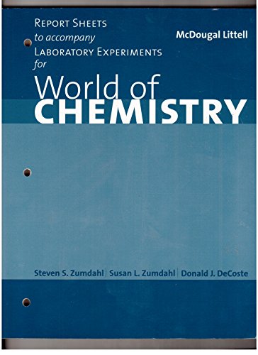 Imagen de archivo de Report Sheets to accompany Laboratory Experiments for World of Chemistry (Zumdahl) a la venta por Allied Book Company Inc.
