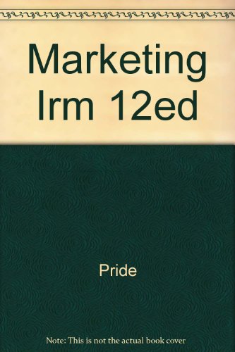 Imagen de archivo de Instructor's Resource Manual for Pride-Ferrell Marketing, 12th edition a la venta por RiLaoghaire