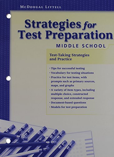 Imagen de archivo de Strategies for Test Preparation: Middle School (McDougal Littell Social Studies) a la venta por BooksRun