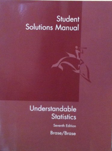 Imagen de archivo de Student Solutions Manual for Brase/Brase's Understandable Statistics, 7th a la venta por Wonder Book