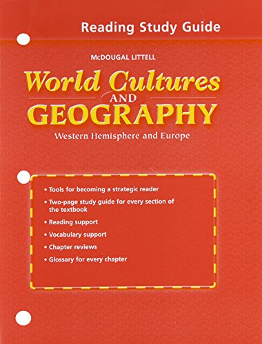 9780618217304: World Cultures & Geography, Grades 6-8 Western Hemisphere and Europe Reading Study Guide Workbook: Mcdougal Littell World Cultures & Geography