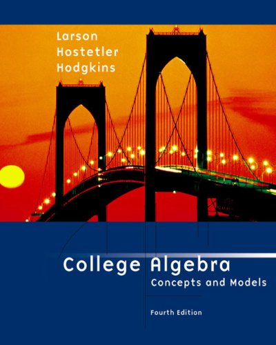 Imagen de archivo de College Algebra : Concepts and Models a la venta por Better World Books