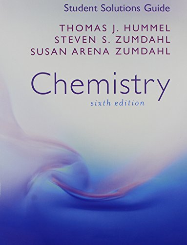 Imagen de archivo de Student Solutions Guide for Zumdahl/Zumdahl's Chemistry, 6th a la venta por ThriftBooks-Atlanta
