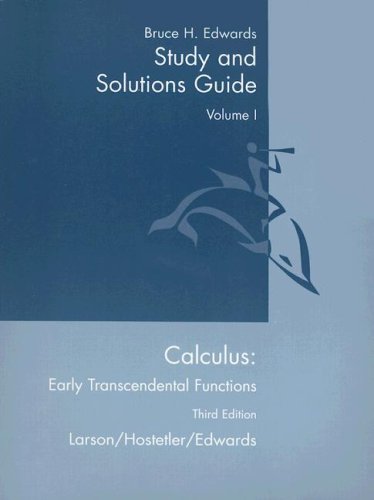 Imagen de archivo de Calculus: Early Transcendental Functions, 3rd edition (Study and Solutions Guide, Volume 1) a la venta por Ergodebooks