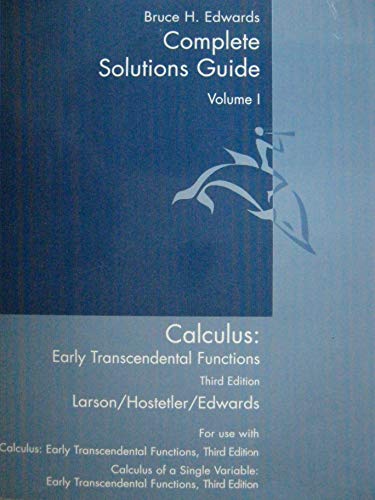 Stock image for Complete Solutions Guide Volume 1 for Calculus: Early Transcendental Functions, 3rd for sale by ThriftBooks-Atlanta