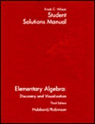 Stock image for Elementary Algebra: Discovery And Visualization Student Solutions Manual, 3rd for sale by a2zbooks