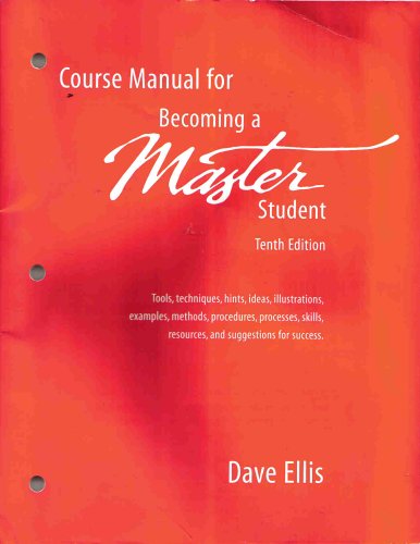9780618232789: Course Manual for Becoming a Master Student
