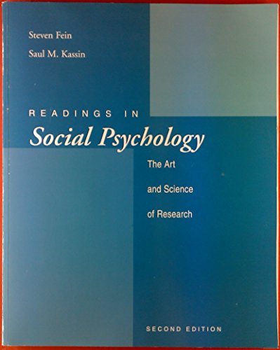 Beispielbild fr Readings in Social Psychology: The Art and Science of Research zum Verkauf von Bernhard Kiewel Rare Books