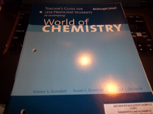Imagen de archivo de World Of Chemistry: Teacher's Guide For Less Proficient Students, First Edition (2002 Copyright) a la venta por ~Bookworksonline~