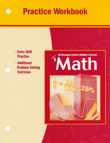 Imagen de archivo de McDougal Littell Middle School Math-Course 1, Grade 6: Practice Workbook, Consumable (2004 Copyright) a la venta por ~Bookworksonline~