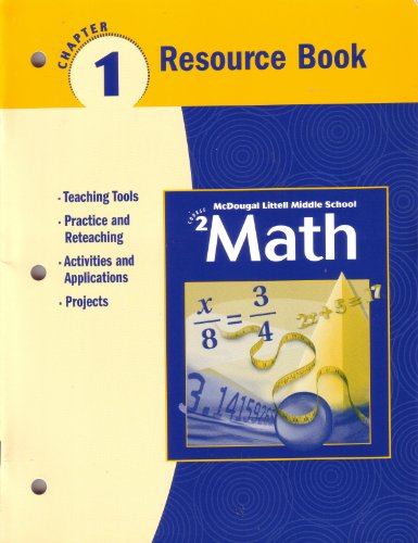 Imagen de archivo de McDougal Littell Middle School Math Couse Two: Resource Book Chapter 1 a la venta por BookHolders