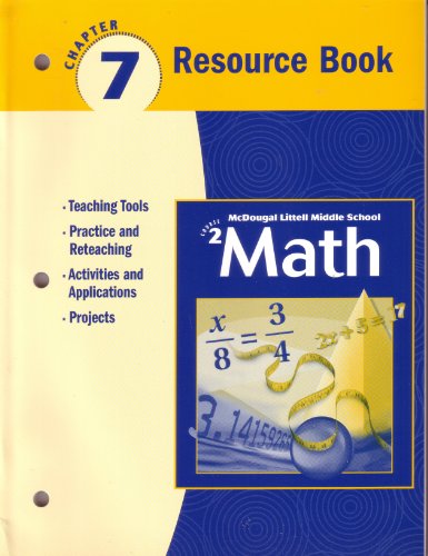 Imagen de archivo de McDougal Littell Middle School, Math Resource Book, Course 2, Chapter 7 a la venta por BookHolders