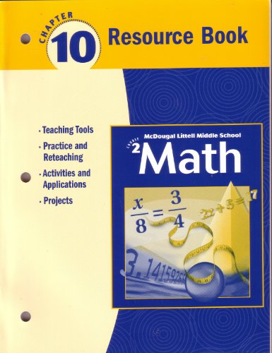 Imagen de archivo de McDougal Littell Middle School Math Course 2: Resource Book Chapter 10 a la venta por BookHolders