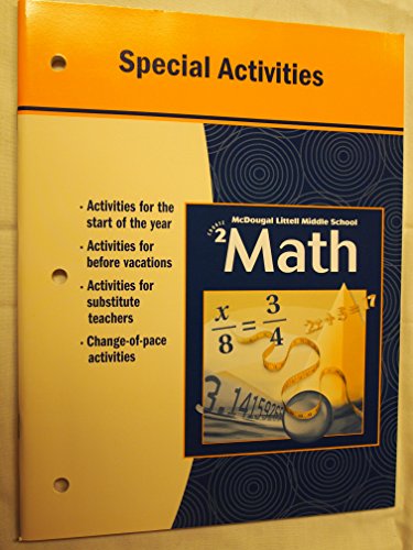 

Special Activities (McDougal Littell Middle School Math, Course 2)