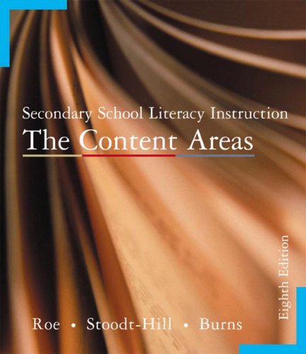 Imagen de archivo de Secondary School Literacy Instruction : The Content Areas a la venta por Better World Books