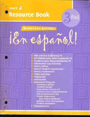 9780618304530: En Espaol, Unit 2, Level 3: Resource Book (McDougal Littell En Espaol!) (Spanish Edition)