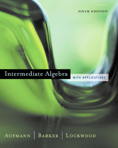 Beispielbild fr Intermediate Algebra zum Verkauf von HPB-Red