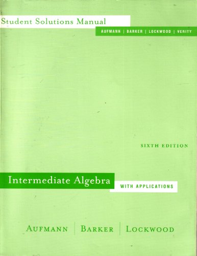Beispielbild fr Intermediate Algebra with Applications zum Verkauf von Better World Books