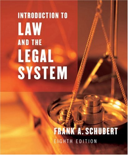 Beispielbild fr Introduction to Law and the Legal System zum Verkauf von Wonder Book