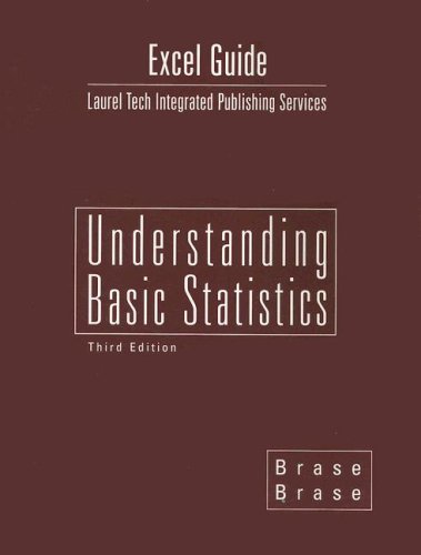 Imagen de archivo de Excel Guide for Brase/Brase's Understanding Basic Statistics, Brief, 3rd a la venta por Wonder Book