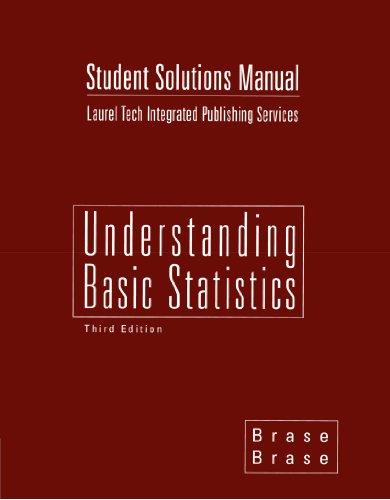 Stock image for Understanding Basic Statistics, Third Edition: Student Solutions Manual, Third Edition (2004 Copyright) for sale by ~Bookworksonline~