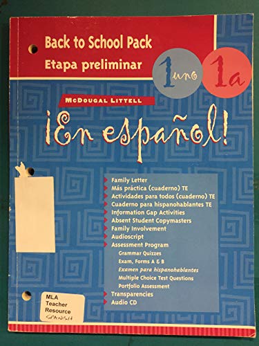 Beispielbild fr ¡En español!: Back-to-School Pack Level 1A (Spanish Edition) zum Verkauf von BooksRun