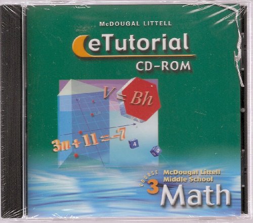 Stock image for Math Course 3, Grade 8 Etutorial: Mcdougal Littell Middle School Math for sale by SecondSale