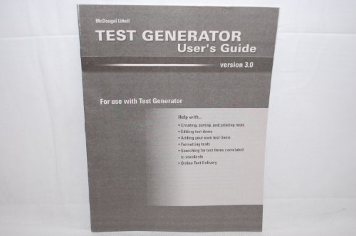 Beispielbild fr Test Generator User's Guide Version 3.0 zum Verkauf von BookHolders