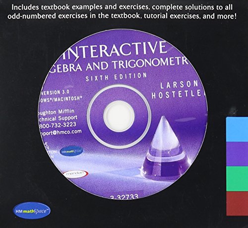 Interactive 3.0 CD-ROM for Larson/Hostetlerâ€™s Algebra and Trigonometry, 6th (9780618375868) by Larson, Ron; Hostetler, Robert P.