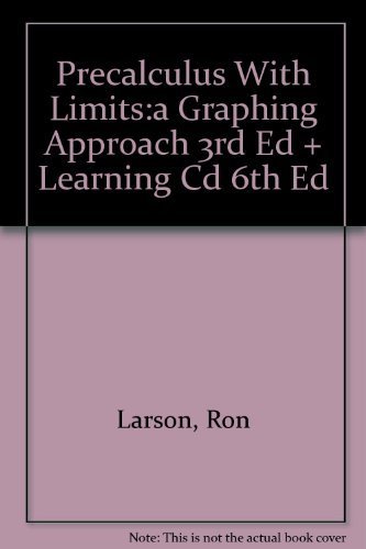 Stock image for Precalculus With Limits:a Graphing Approach 3rd Ed + Learning Cd 6th Ed for sale by HPB-Red