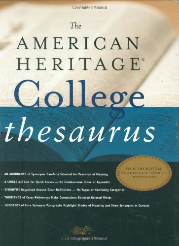 Beispielbild fr The American Heritage College Thesaurus zum Verkauf von SecondSale