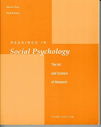 Imagen de archivo de Readings in Social Psychology: The Art And Science Of Research a la venta por SecondSale