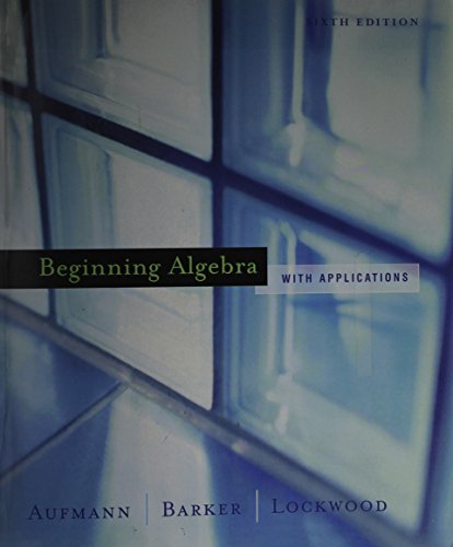 Beispielbild fr Beginning Algebra, Custom Publication zum Verkauf von BookHolders