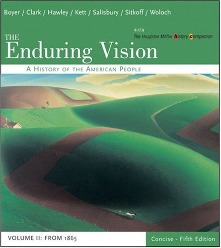 Stock image for The Enduring Vision: A History of the American People, Vol. 2 for sale by HPB-Red