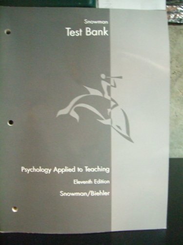 Stock image for Test Bank Psychology Applied to Teaching. for sale by Better World Books