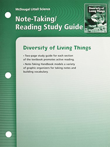 Stock image for McDougal Littell Science: Diversity of Living Things: Note-Taking / Reading Study Guide for sale by Dailey Ranch Books