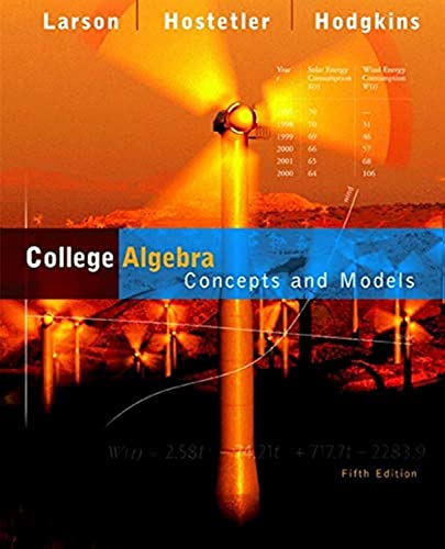 Stock image for College Algebra : Concepts and Models for sale by Better World Books