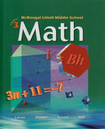 9780618508174: Math Course 3, Grade 8: Mcdougal Littell Middle School Math