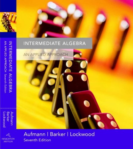 Stock image for Student Solutions Manual for Aufmann/Barker/Lockwood's Intermediate Algebra: An Applied Approach, 7th for sale by SecondSale