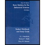 Stock image for Student Workbook And Study Guide: Used with .Heiman-Basic Statistics for the Behavioral Sciences for sale by Buyback Express