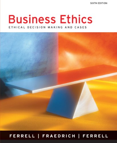 Beispielbild fr Business Ethics : Ethical Decision Making and Cases zum Verkauf von Better World Books