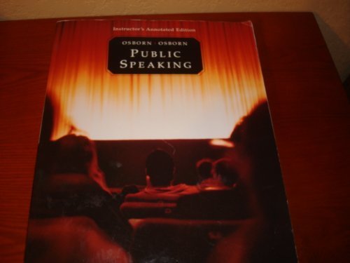 Stock image for Public Speaking: Instructor's Annotated Edition; 7th Edition for sale by a2zbooks